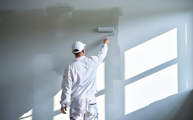 Photo a man in a white uniform is holding a light bulb