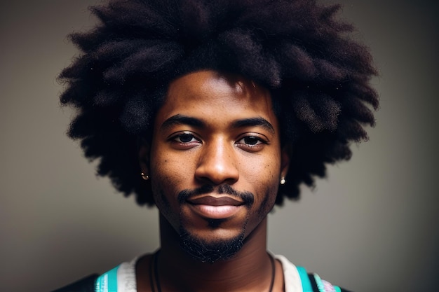 A man with an afro on his head