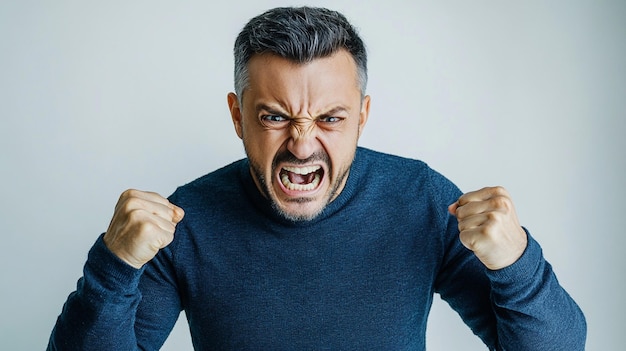 Photo a man with an angry expression on his face