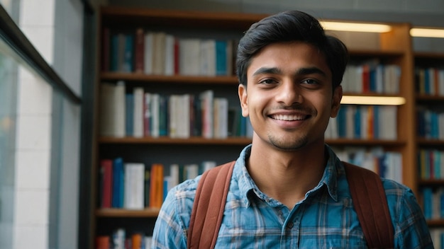 a man with a backpack on his back smiling