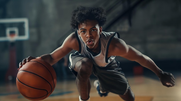 a man with a basketball in his hand is about to shoot a ball