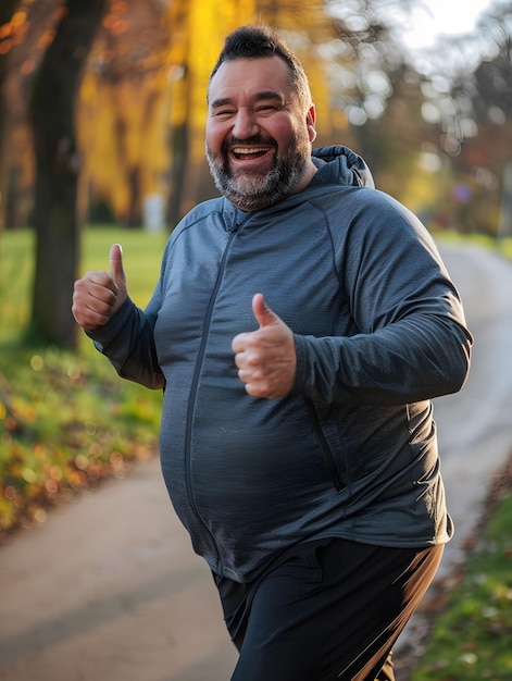 a man with a beard and a beard is giving a thumbs up