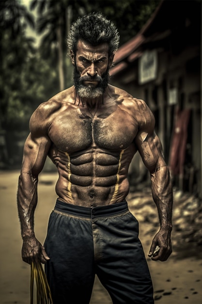 A man with a beard and a beard poses for a photo.