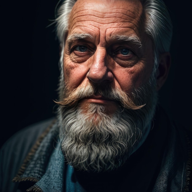 A man with a beard and a blue shirt