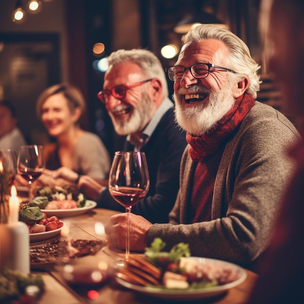 a man with a beard and glasses of wine and a man with a beard