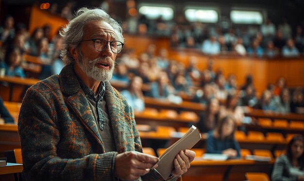 Photo a man with a beard is holding a book in his hand