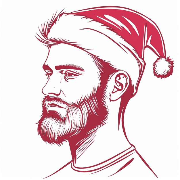 a man with a beard and a santa hat on his head