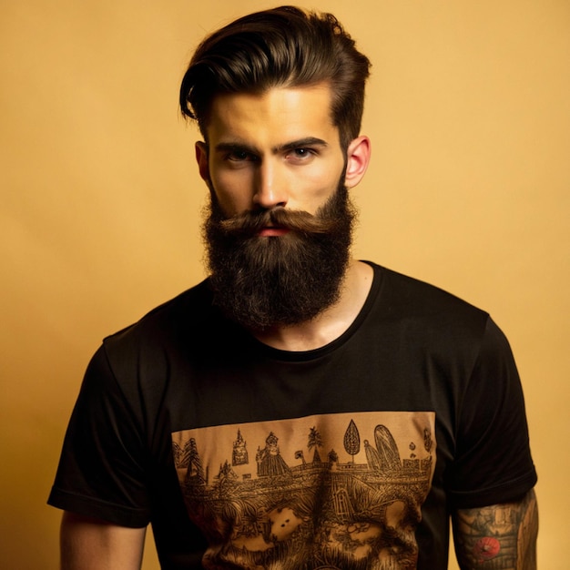 A man with a beard and a shirt