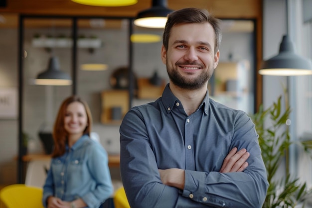 Photo a man with a beard and a smile on his face