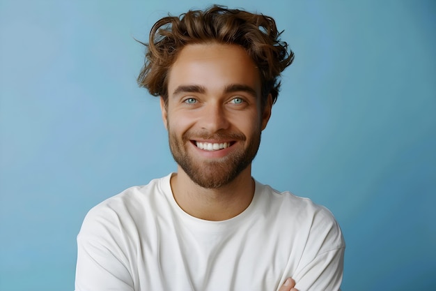 A man with a beard smiles at the camera