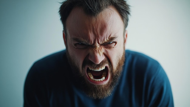 Photo a man with a beard that has the word quot on it