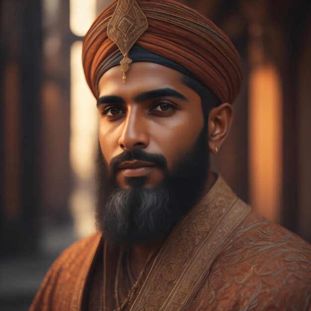 A man with a beard and a turban