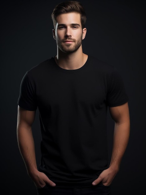 a man with a beard and wearing a black shirt