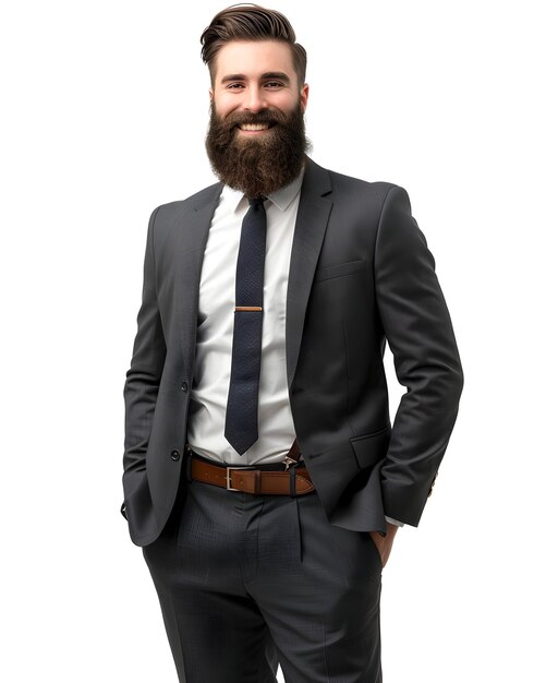 Photo a man with a beard wearing a suit and tie