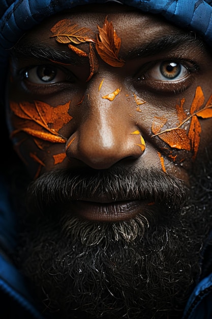 Man with a beard with autumn mood