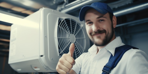 A man with a blue hat