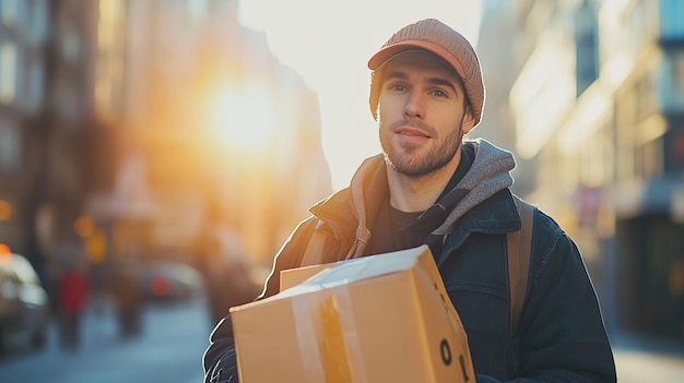 a man with a box that says  no  on it