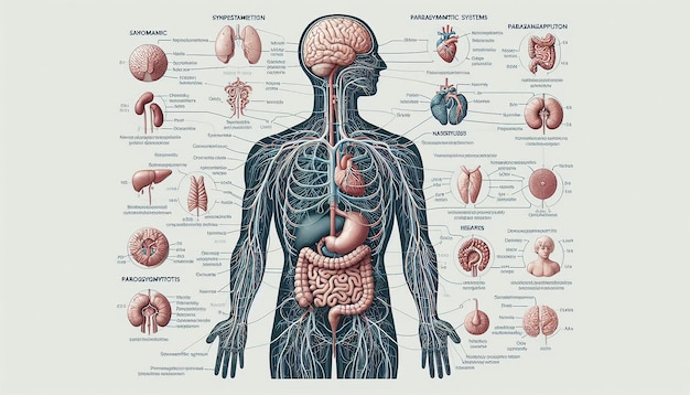 a man with the brain labeled as an atom