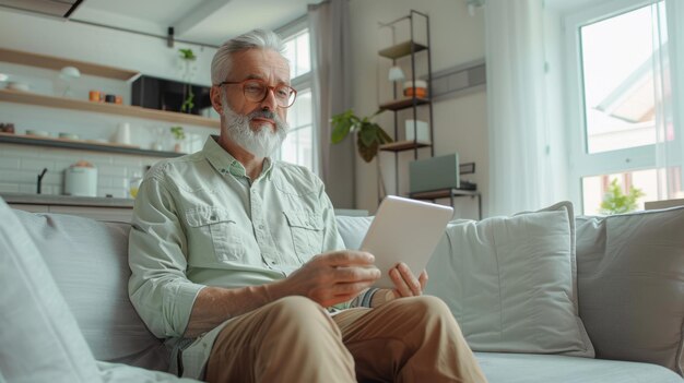 The man with digital tablet