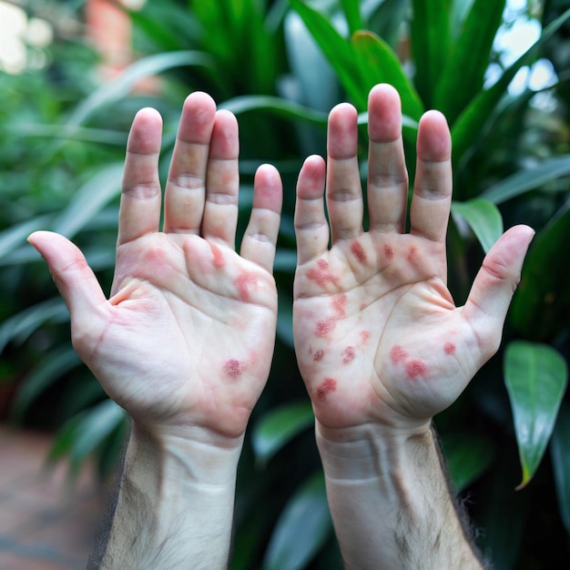 Photo a man with dirty hands that says quot hands quot