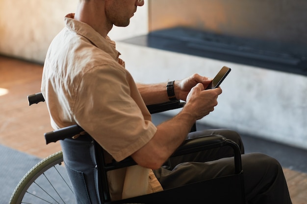 Man with Disability using Smartphone