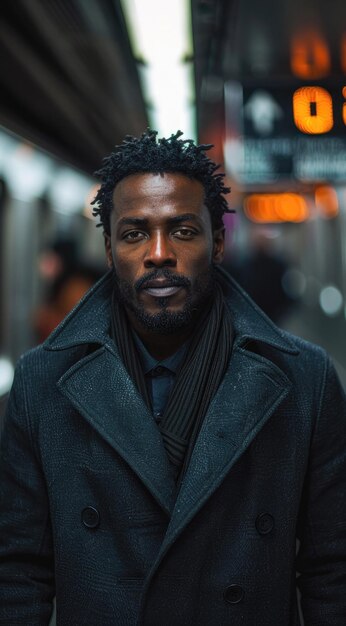 A man with dreadlocks stands in front of a sign that says P