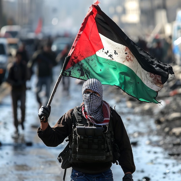 a man with a flag that says quot national quot on it