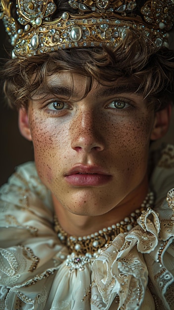 Photo a man with freckles and a freckles on his face