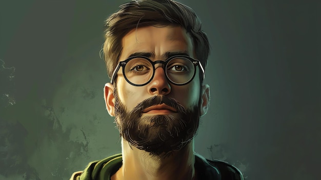 A man with glasses and a beard looks directly at the camera