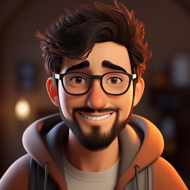 A man with glasses and a beard wearing a hoodie