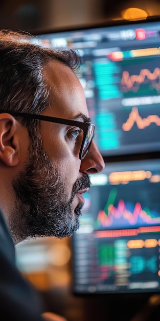 a man with glasses is talking on a computer screen