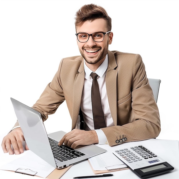 Photo a man with glasses is using a tablet