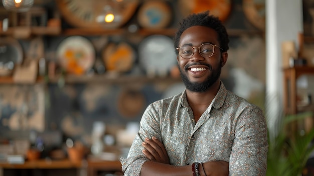 a man with glasses and a shirt