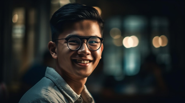 A man with glasses smiles at the camera.