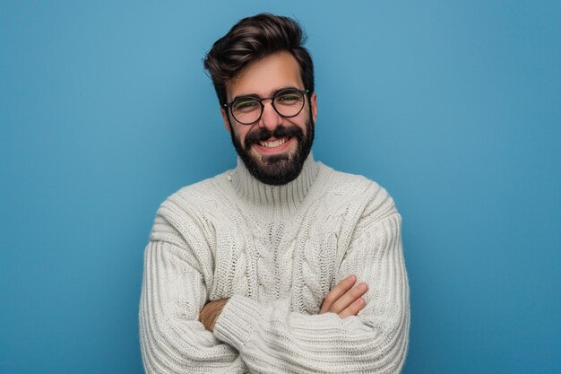 a man with glasses and ware sweater with his arms crossed