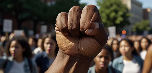 a man with a hand that says quot hands up quot on the side