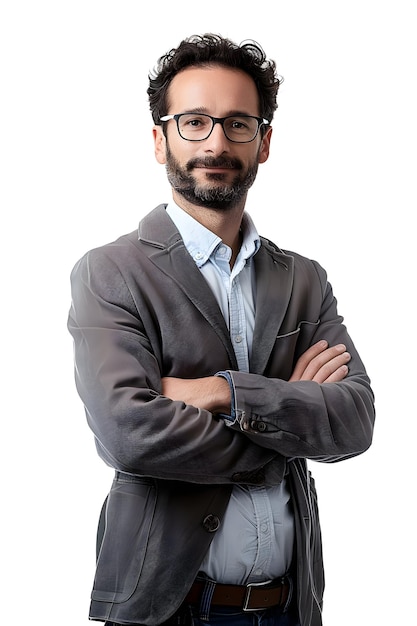 a man with a hat and glasses is posing for a photo