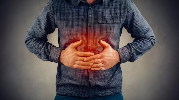 Photo a man with his hands folded in front of his body