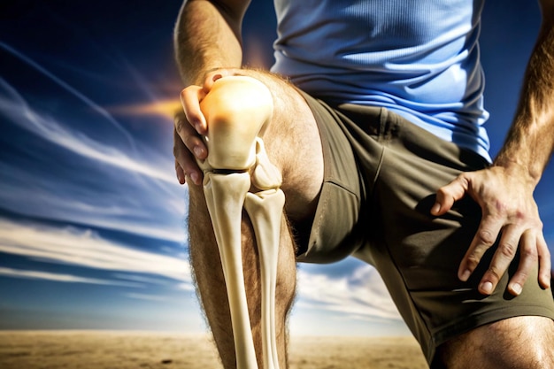 Photo a man with a knee injury