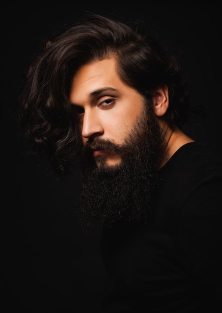 Man with long hair and long beard