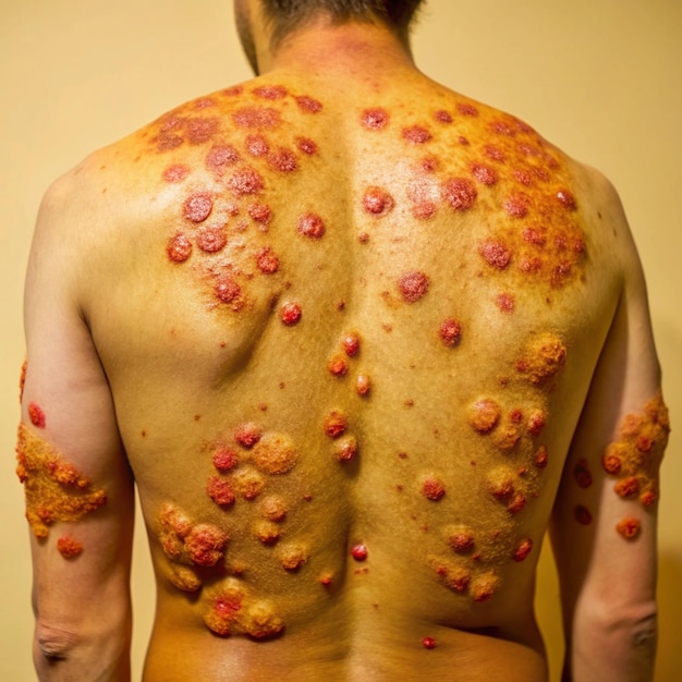 Photo a man with a lot of spots on his back