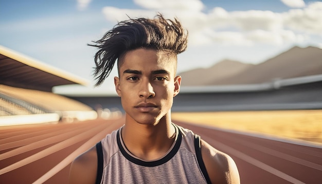 Photo a man with a mohawk and a mohawk on his head