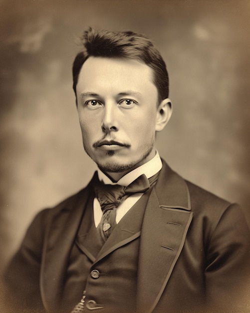 A man with a mustache and a suit jacket is posing for a photo.