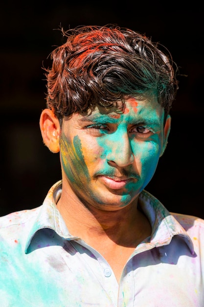 A man with a painted face