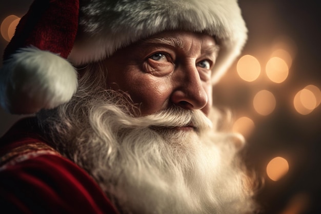 A man with santa claus hat and santa claus hat