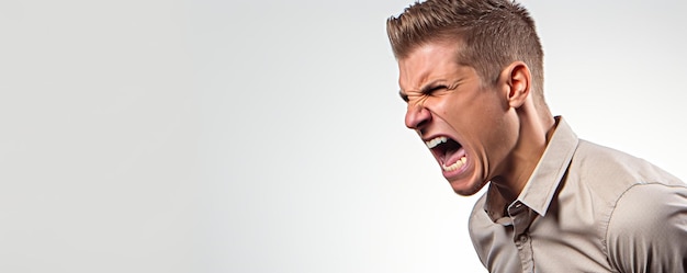 Photo a man with a shirt that says angry on the front