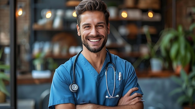 a man with a stethoscope around his neck