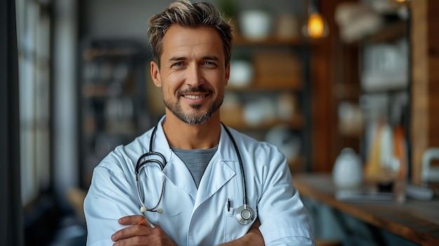 a man with a stethoscope around his neck