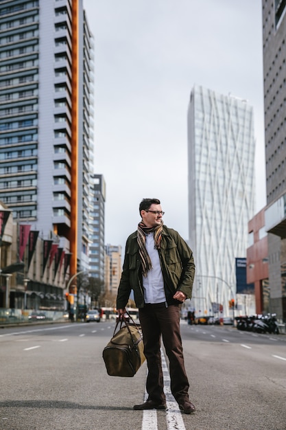 Man with suitcase