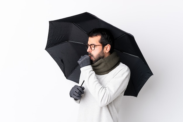 Man with umbrella